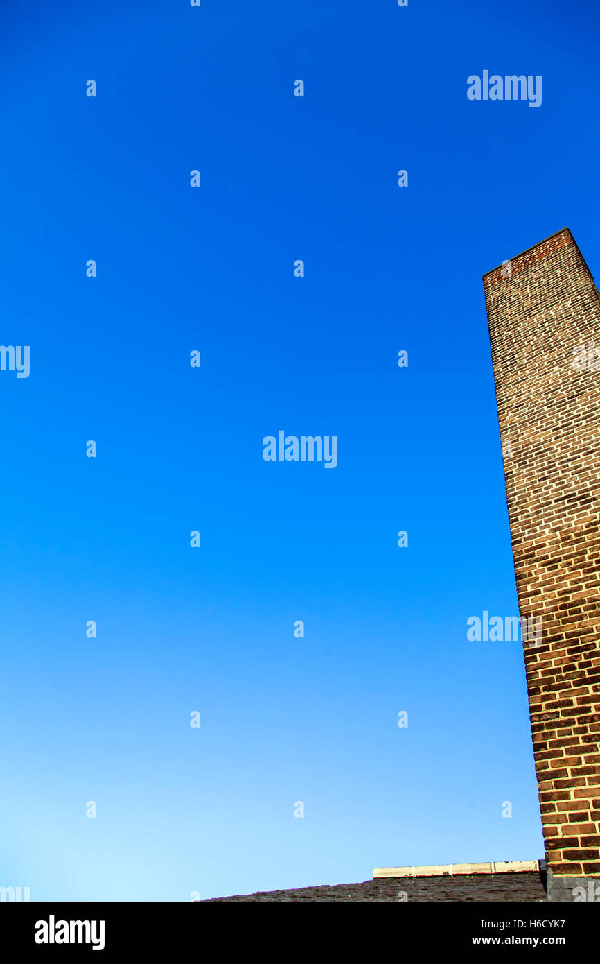 Brownstone chimney architectural detail Stock Photo Alamy