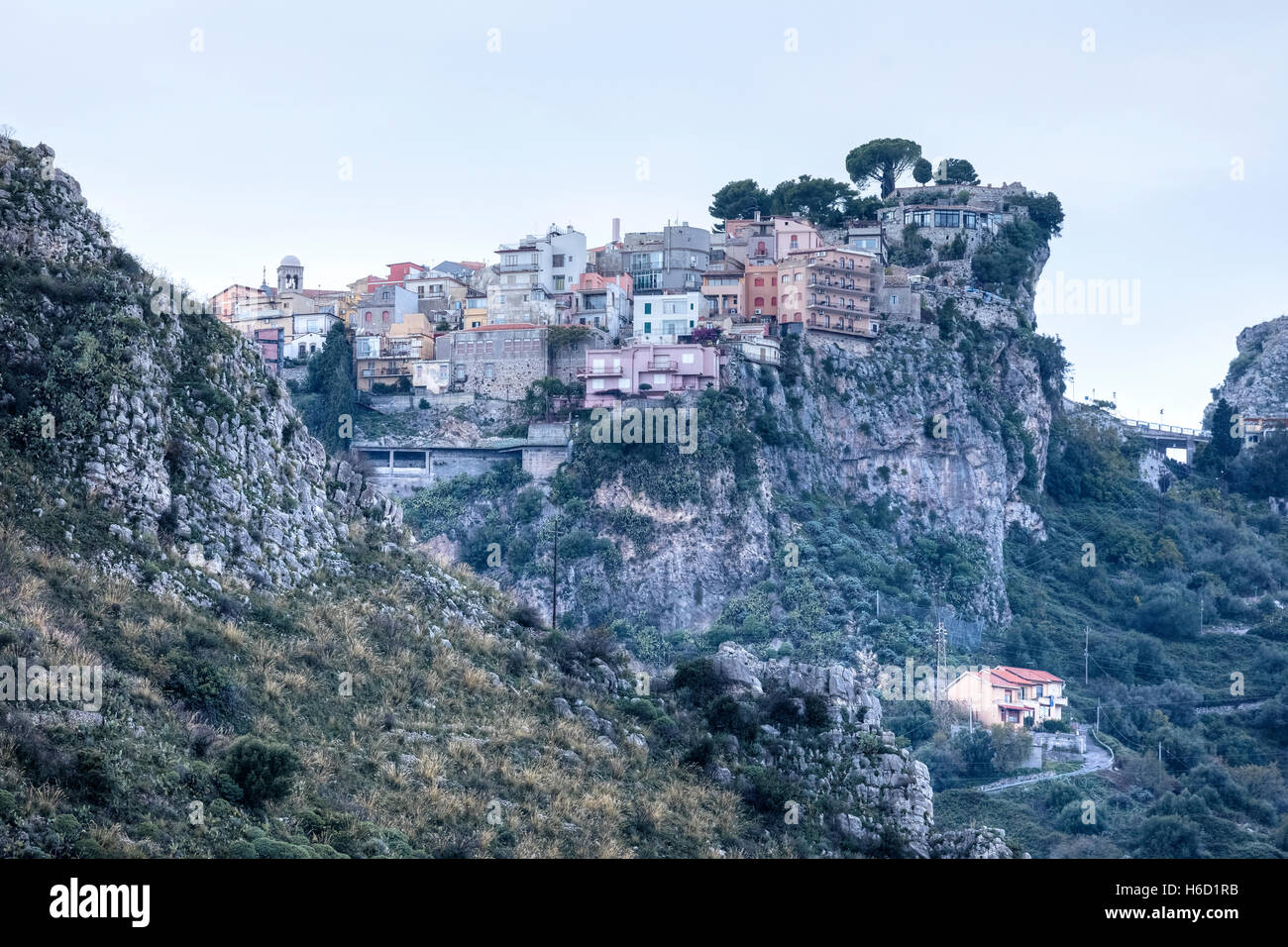 Castelmola, Monte Tauro, Taormina, Sicily, Italy Stock Photo
