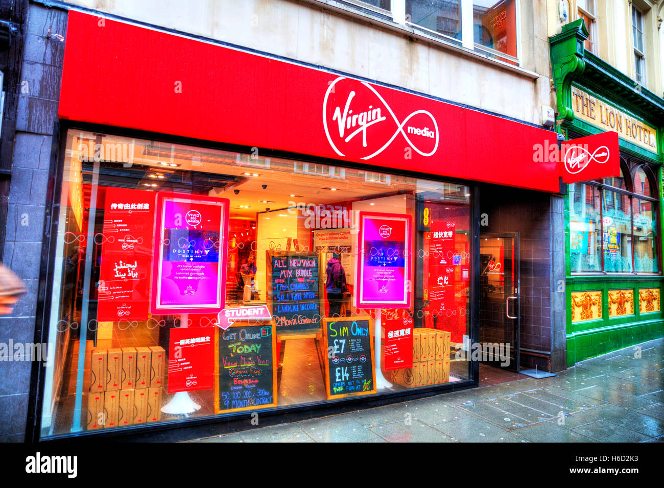Virgin media shop front sign building exterior window display mobile ...