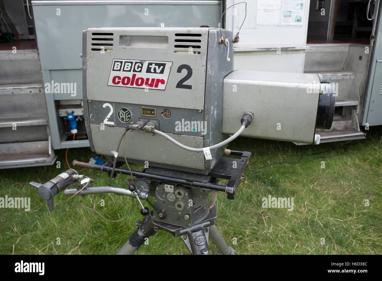 Old BBC TV Outside Broadcast Unit Cameras Stock Photo