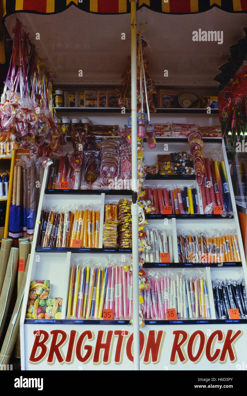 Brighton Rock shop. England. UK. Circa 1980's Stock Photo