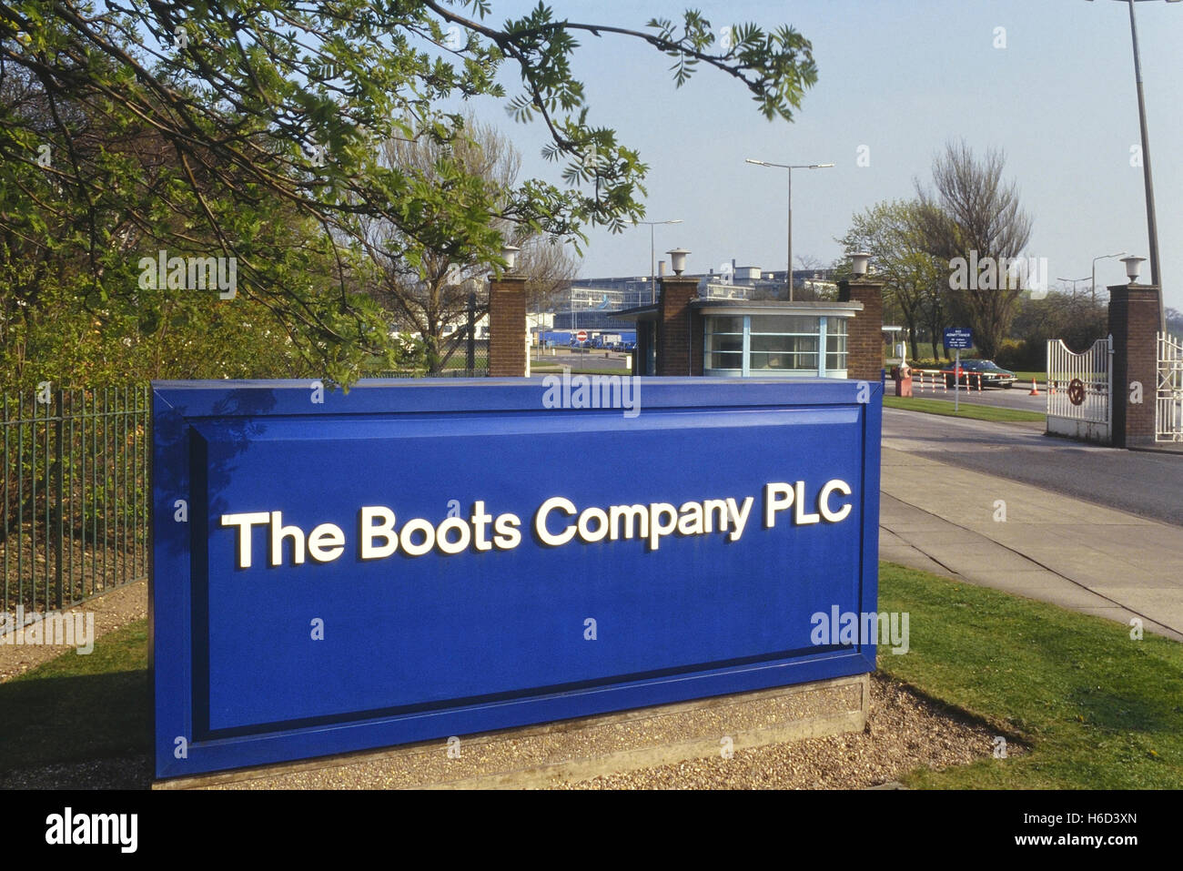The Boots company PLC main entrance Humber Road. Beeston. Nottingham. East Midlands, England, UK. Circa 1990's Stock Photo