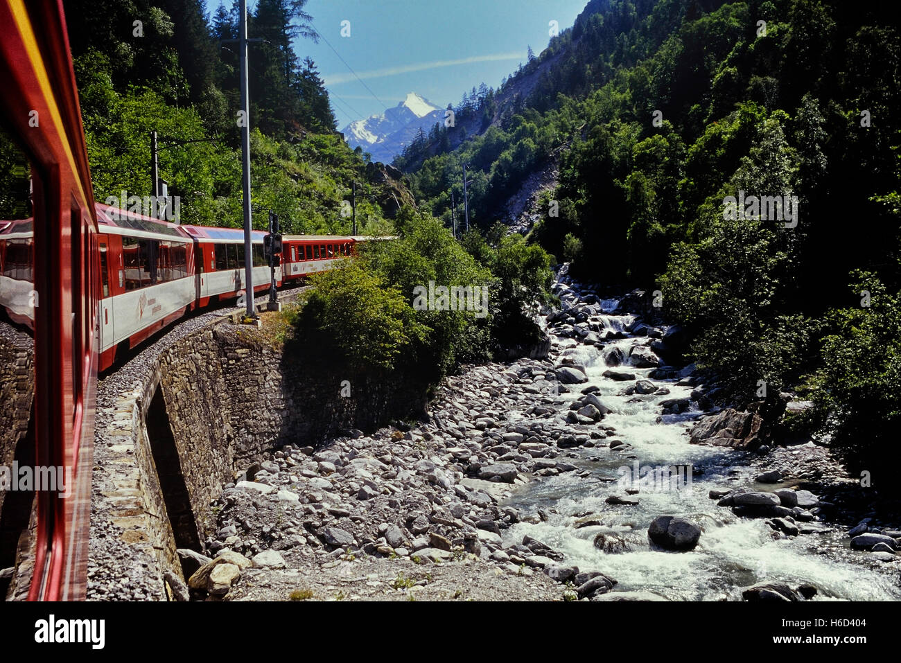 Matterhorn Gotthard Bahn railway. Switzerland Stock Photo