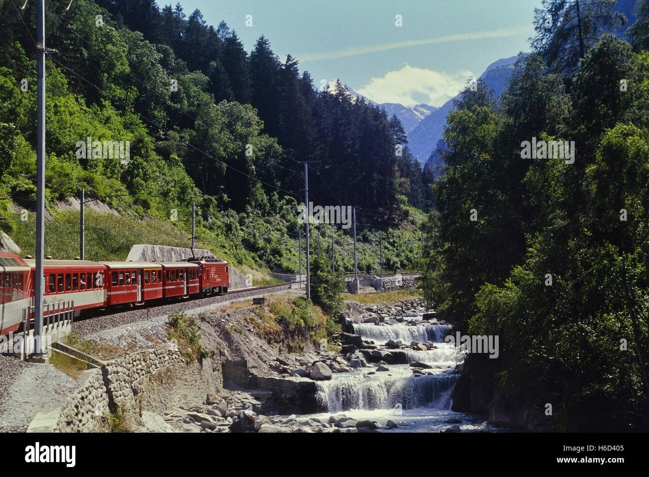 Matterhorn Gotthard Bahn railway. Switzerland Stock Photo