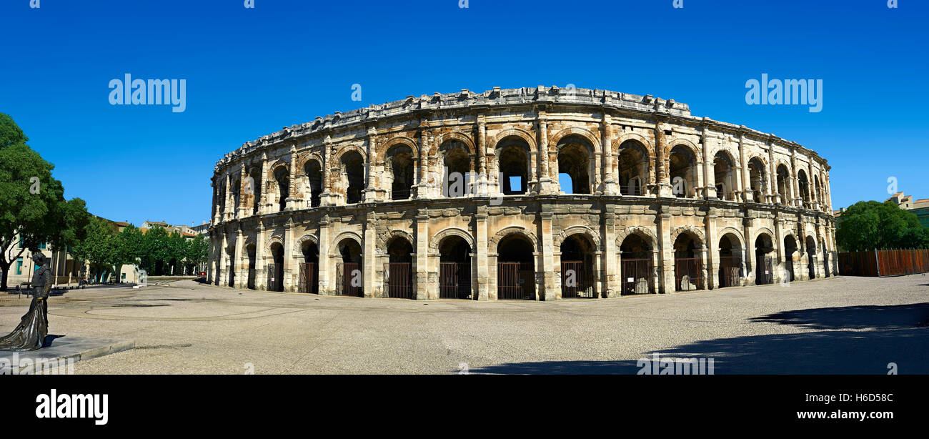 Arena of Nemes, a Roman Ampitheatre built around 70 AD, Nimes, France Stock Photo
