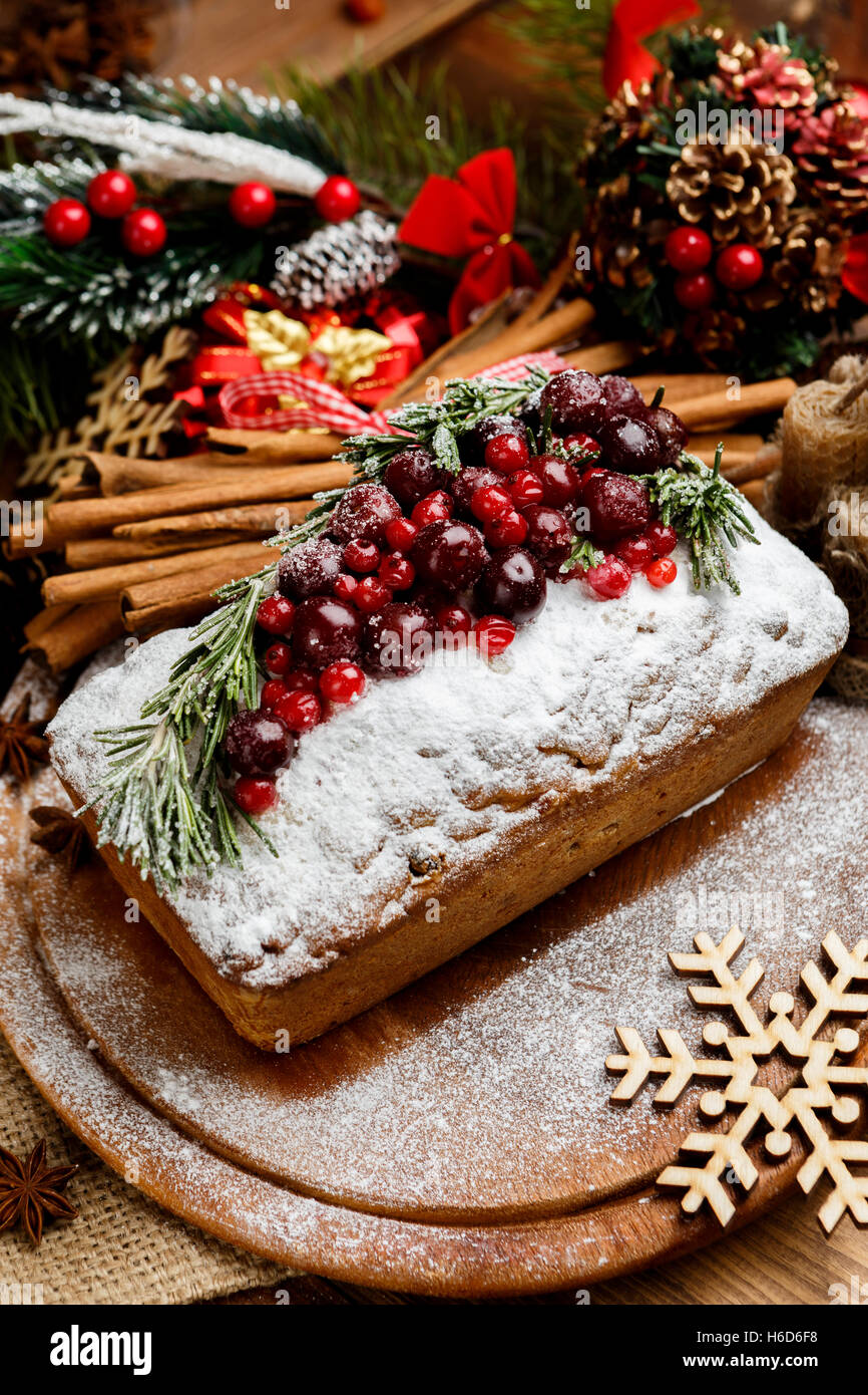 Homemade christmas cake with wild berries Stock Photo Alamy