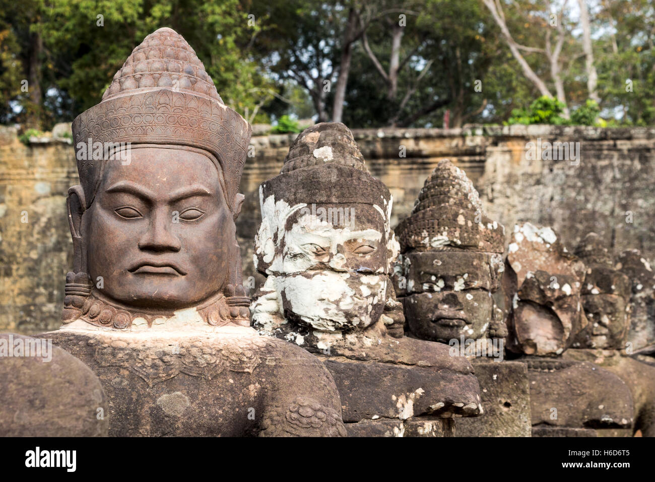 Devas aka demigods, Rainbow bridge, South gate entrance to Angkor Thom ...
