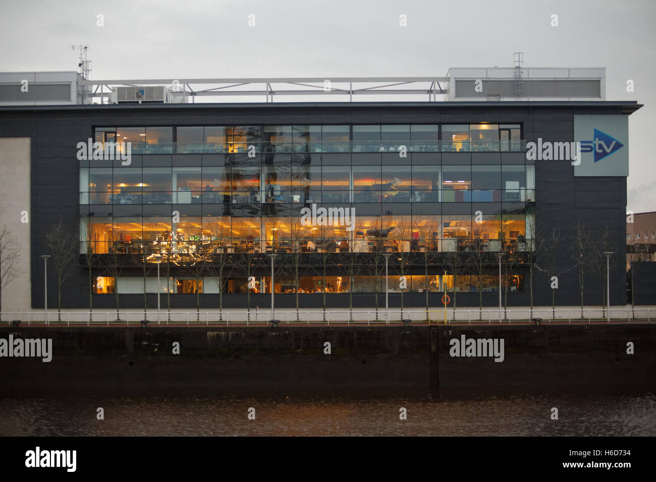 STV headquarters pacific quay Glasgow tv studios by the clyde Stock Photo