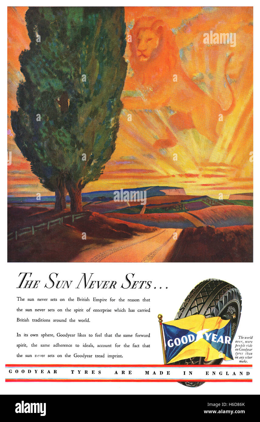 1937 British advertisement for Goodyear Tyres Stock Photo