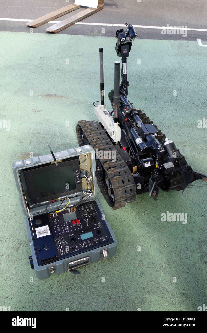 Talon 4 tracked military robot for multiple missions as demining as well as in assault actions. Stock Photo