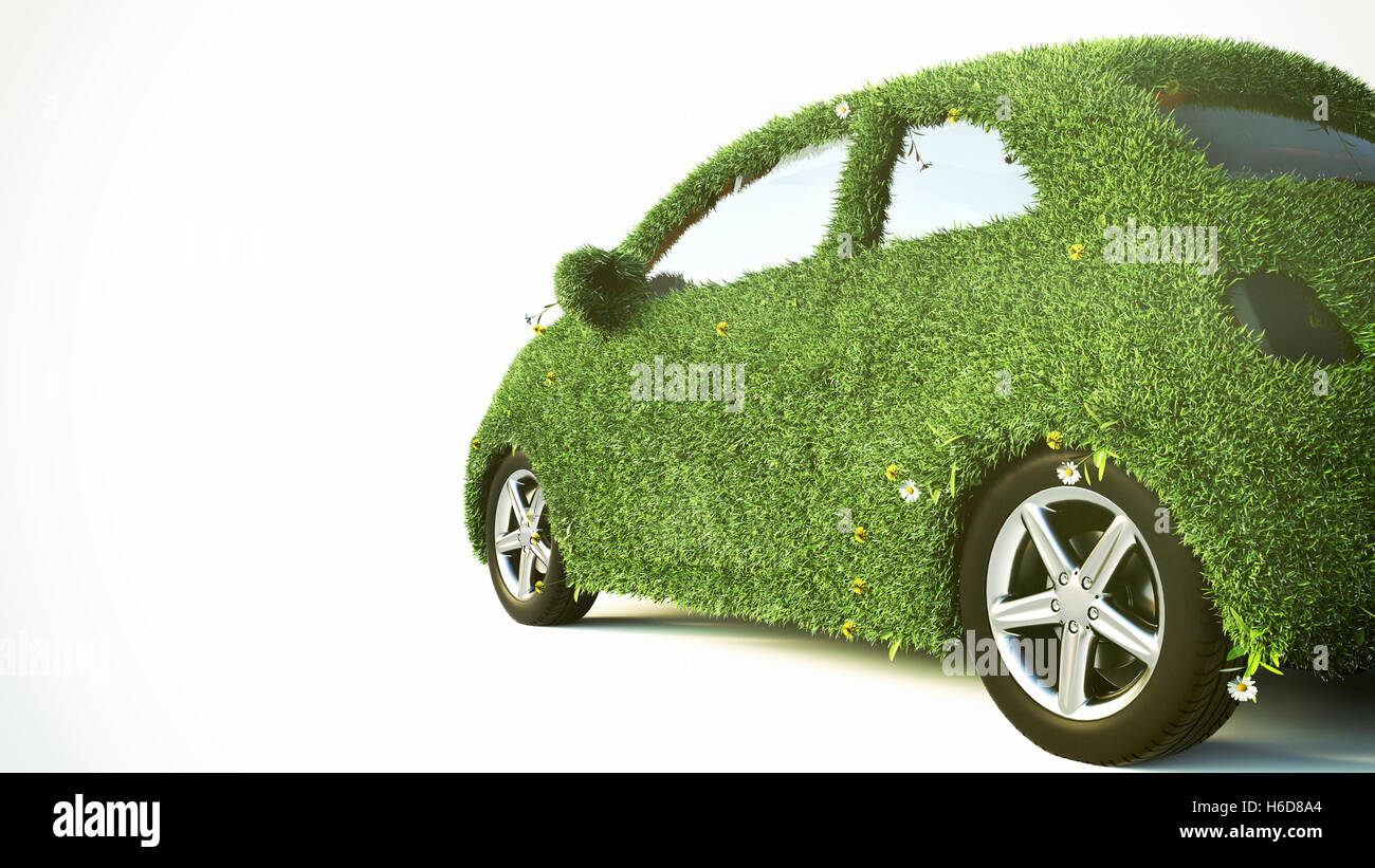 Concept of the eco-friendly car - 3d rendering Stock Photo