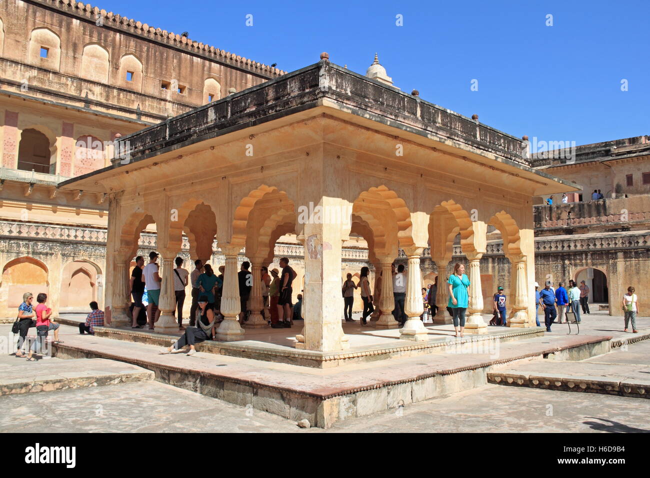 Baradari Pavilion, Zenani Deorhi, Amer (or Amber) Fort, Amer, Jaipur, Rajasthan, India, Indian subcontinent, South Asia Stock Photo