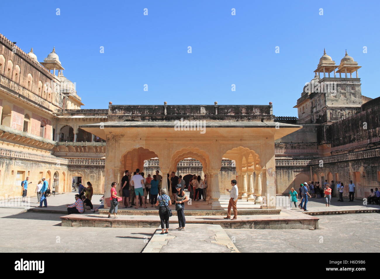 Baradari Pavilion, Zenani Deorhi, Amer (or Amber) Fort, Amer, Jaipur, Rajasthan, India, Indian subcontinent, South Asia Stock Photo