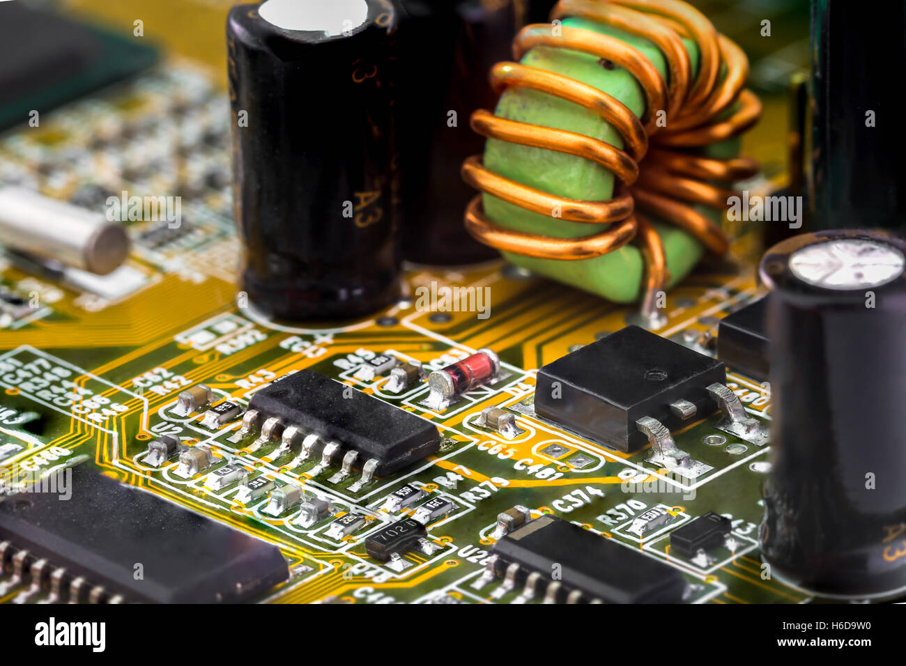 power supply part of the electronic board with integrated stabilizers