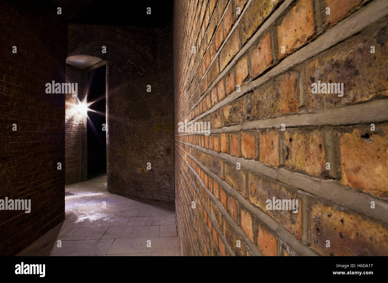 A Night Time View Of An Eerie Urban Alleyway Stock Photo Alamy