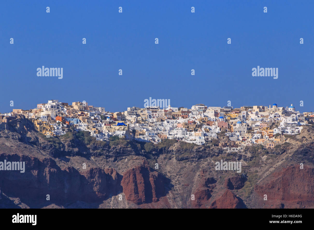 cityscape of Oia town on Santorini Stock Photo