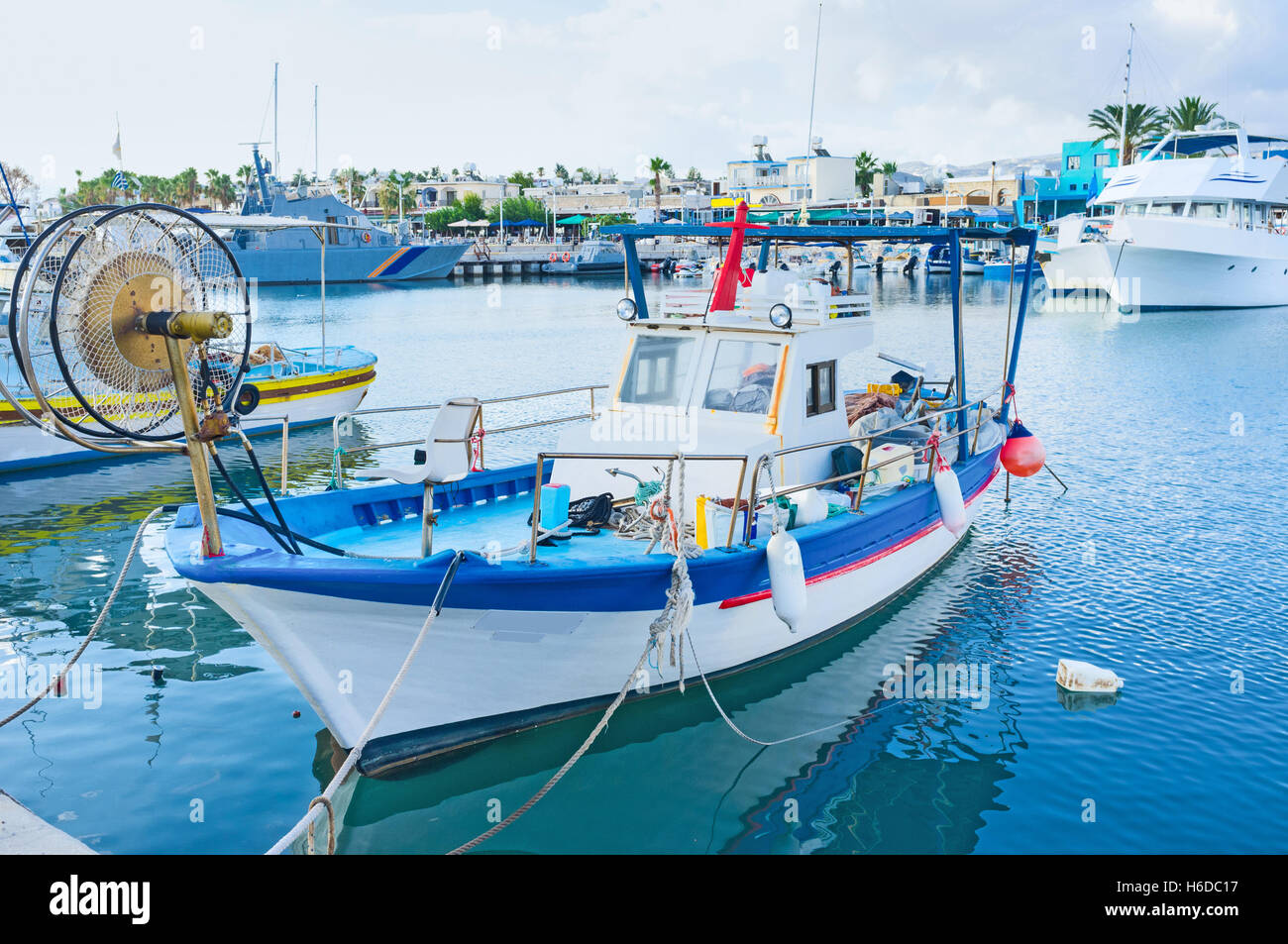 The tourist village of Latchi is the famous resort of the North West coast of Cyprus Stock Photo