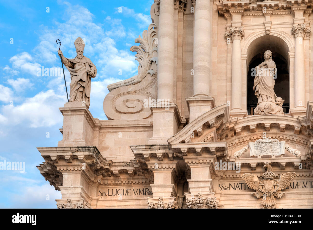 Piazza del Duomo, Ortigia, Siracusa, Sicily, Italy Stock Photo