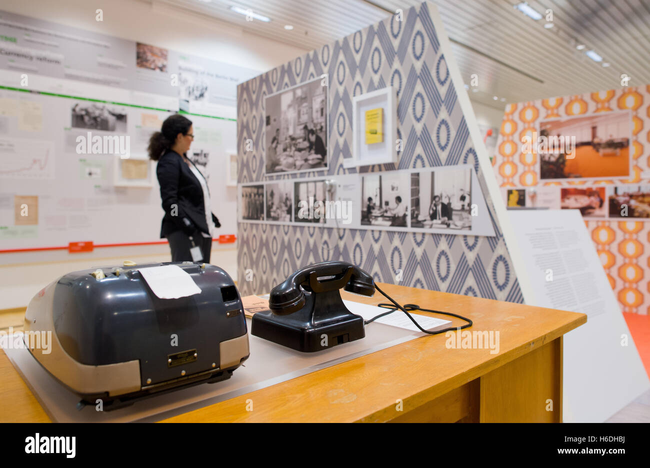 Hanover, Germany. 27th Oct, 2016. View of the HDI Museum at the headquarters of HDI (Haftpflichtverband der Deutschen Industrie, lit. 'Liability Association of the German Industry') in Hanover, Germany, 27 October 2016. The HDI, one of the oldest industry insurance companies in Germany founded 110 years ago due to the industrial change, opens a museum on its own history in Hanover. PHOTO: JULIAN STRATENSCHULTE/dpa/Alamy Live News Stock Photo