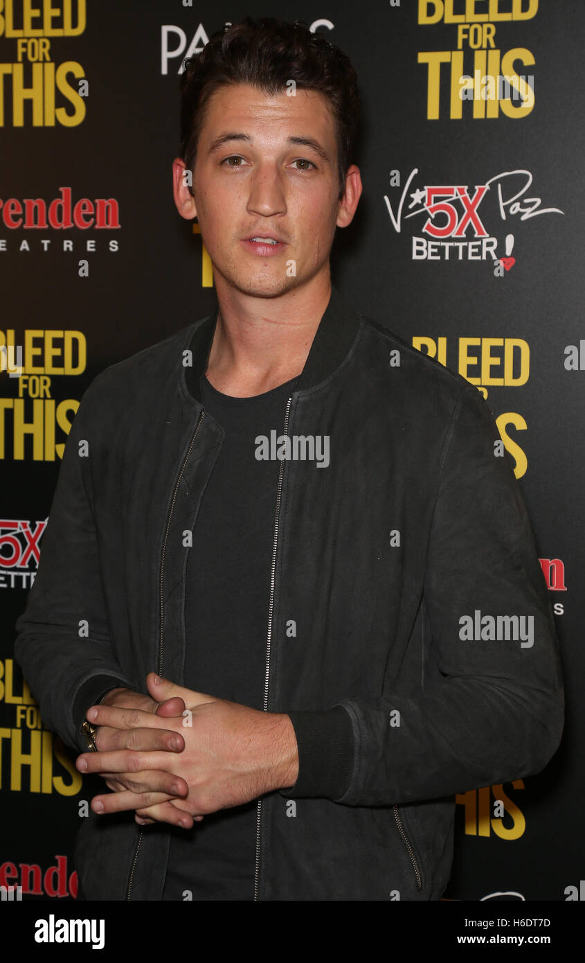 Las Vegas, NV, USA. 17th Nov, 2016. Miles Teller. Bleed for This Las