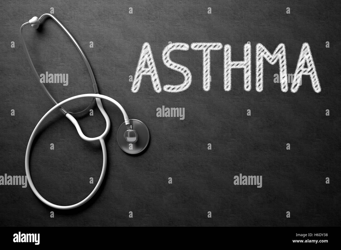 Chalkboard with Asthma. 3D Illustration. Stock Photo