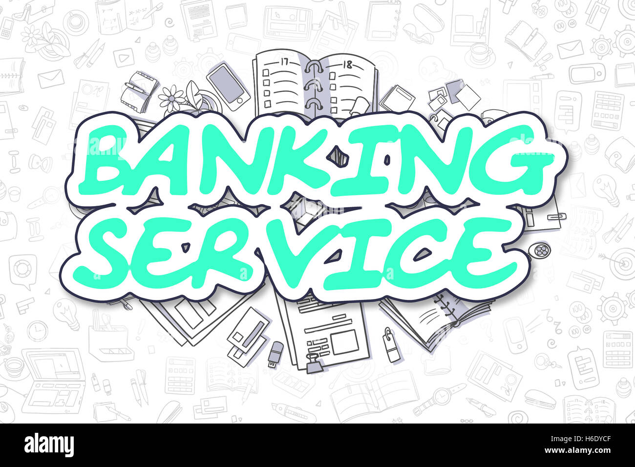 Banking Service - Doodle Green Text. Business Concept Stock Photo - Alamy