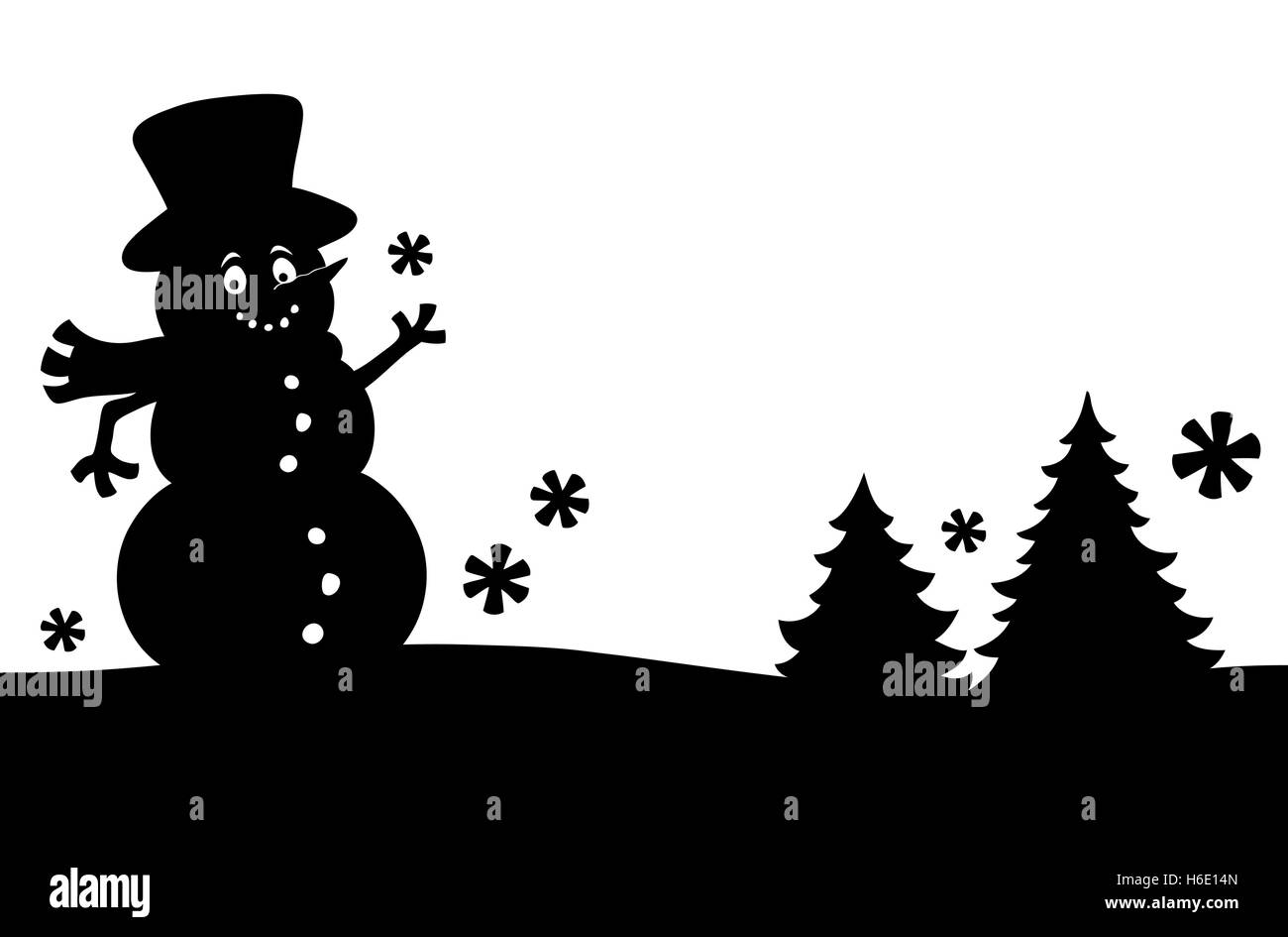 Snowman silhouette theme image 1 - eps10 vector illustration Stock ...