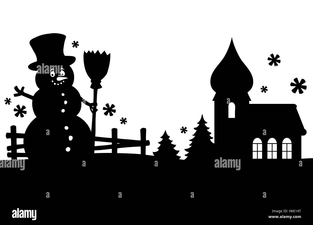 Snowman silhouette theme image 2 - eps10 vector illustration Stock ...