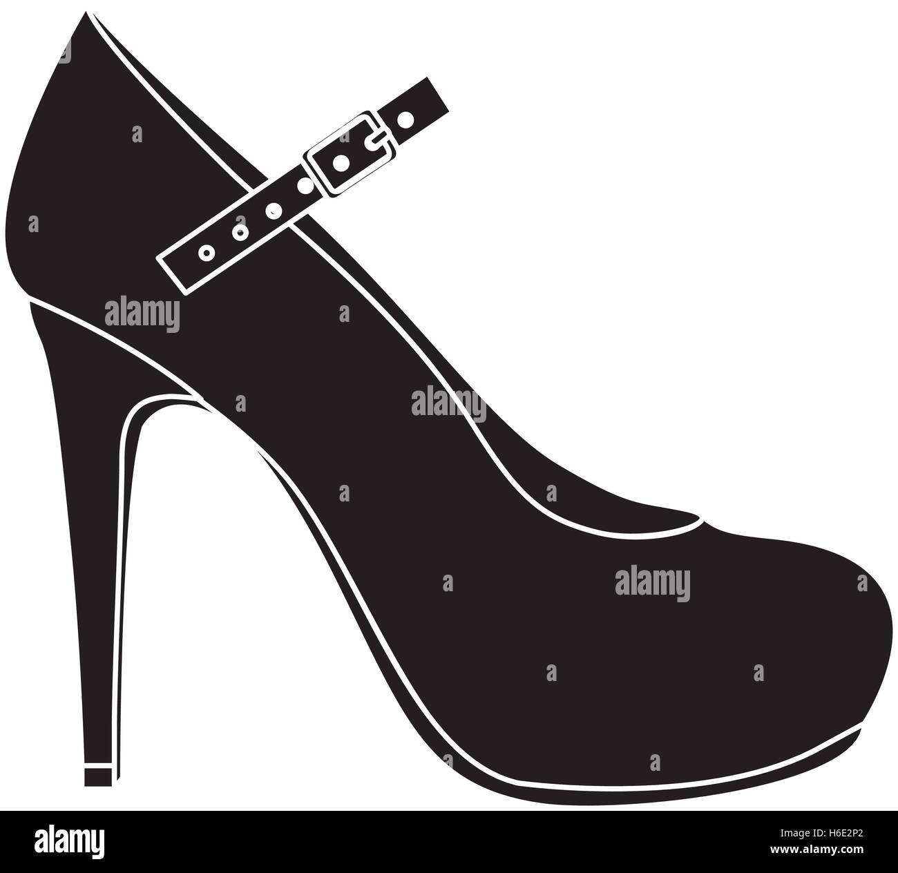 high heel female shoe line style vector illustration design Stock Vector  Image & Art - Alamy