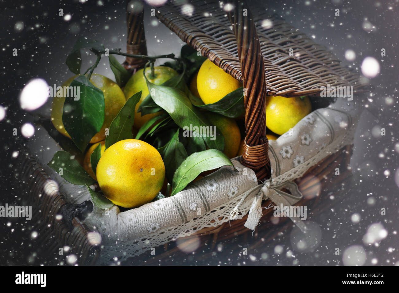 basket of mandarins new year Stock Photo Alamy