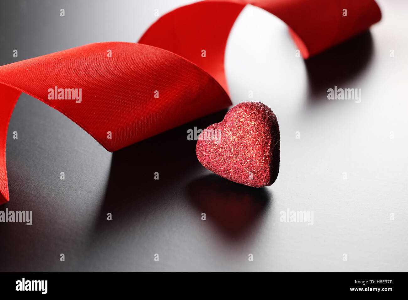 red ribbon heart Stock Photo - Alamy