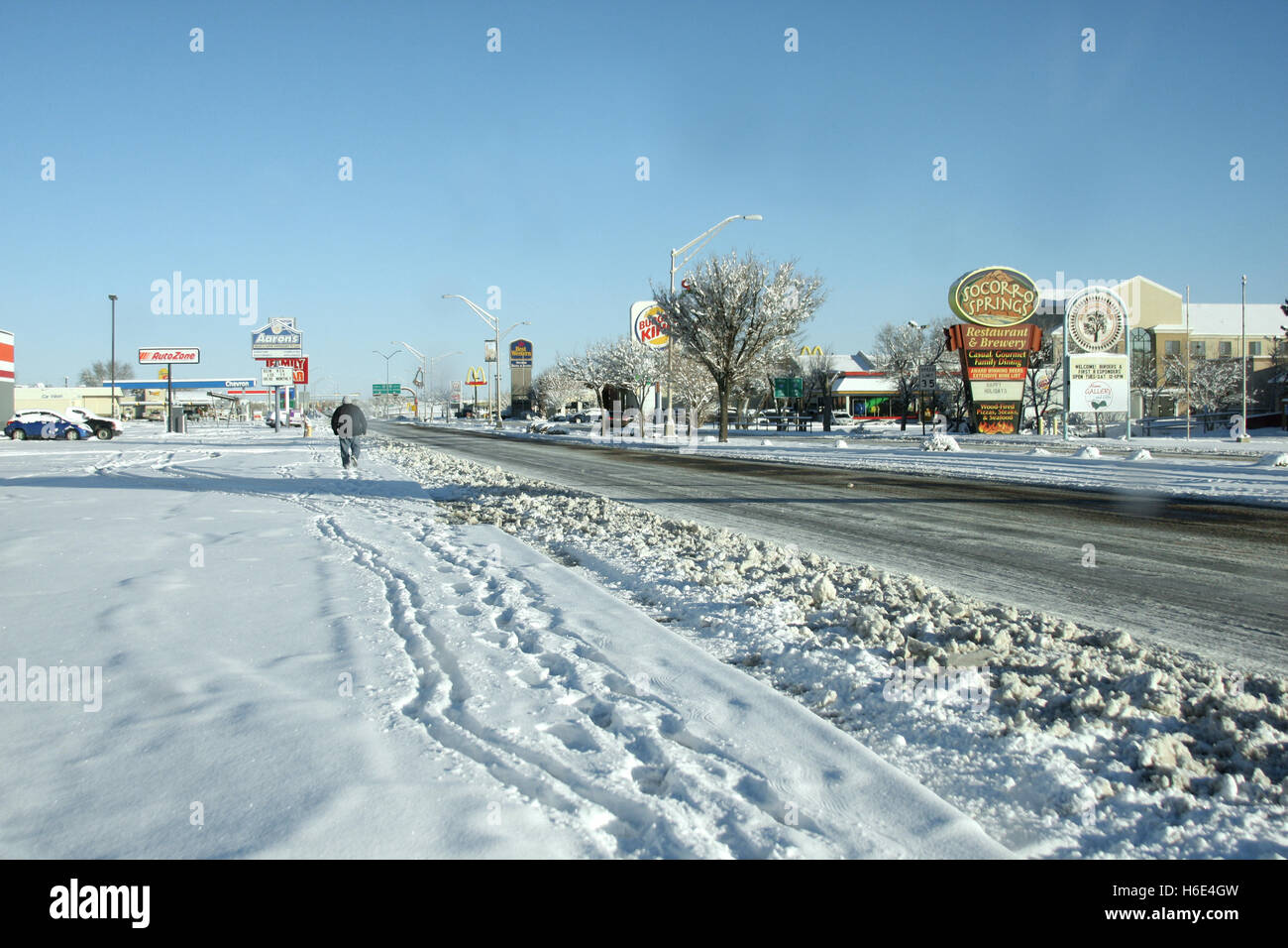 After snow storm in New Mexico, USA Stock Photo