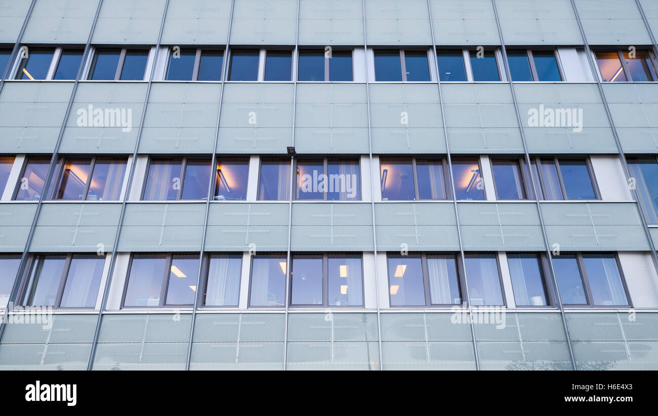 Facade of modern office building, common commercial architecture