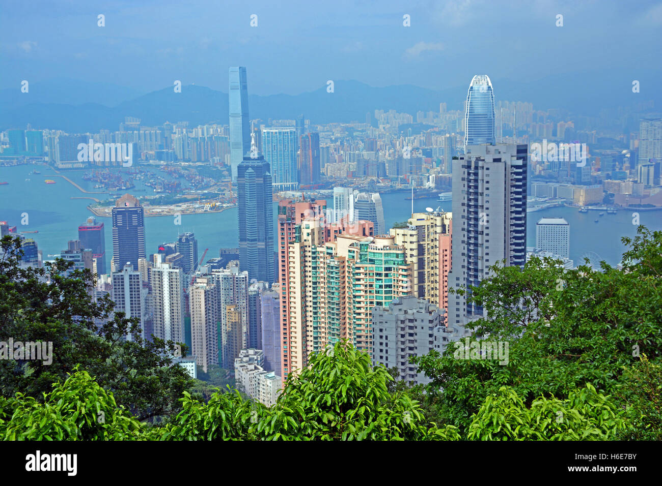 View From Peak Victoria On Hong Kong Bay High Resolution Stock ...