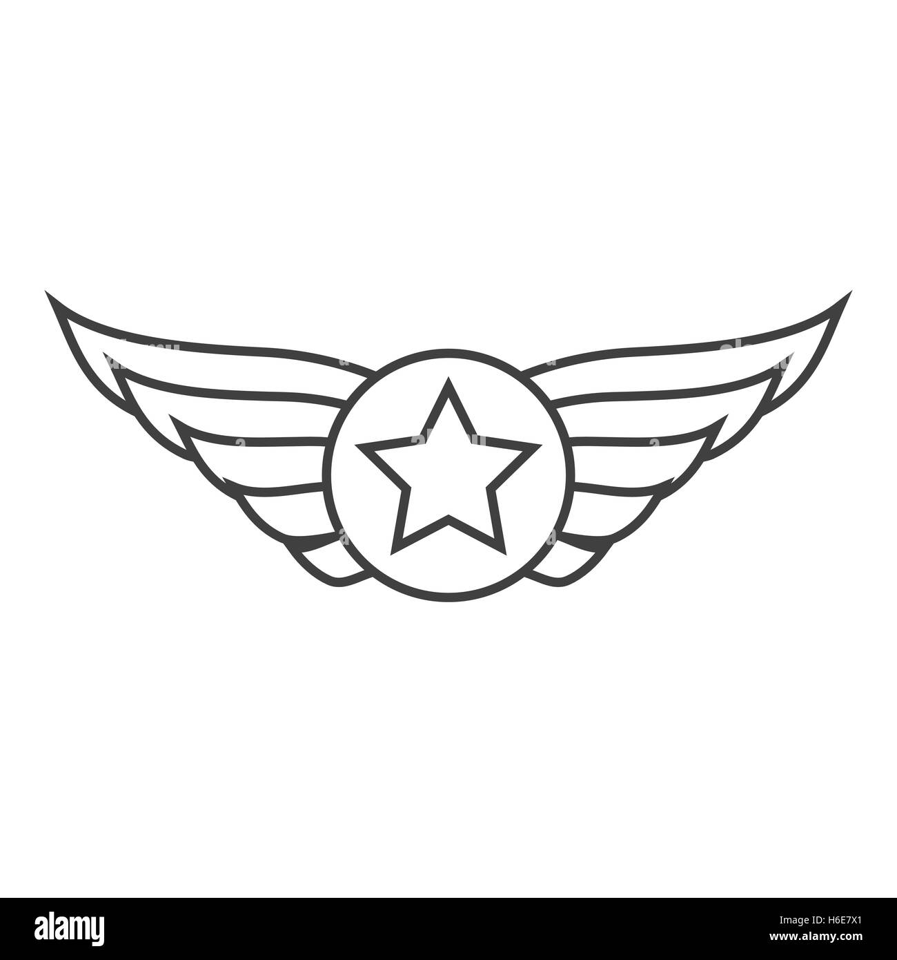 Aviation outline emblem, badge or logo Stock Vector