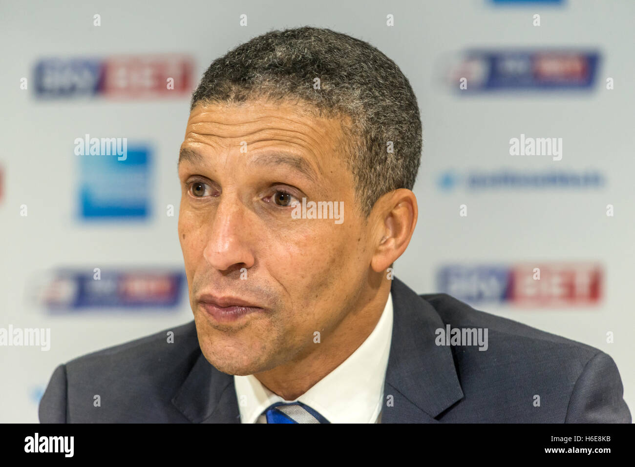 Chris Hughton in his first press conference as the new manager of Stock  Photo - Alamy