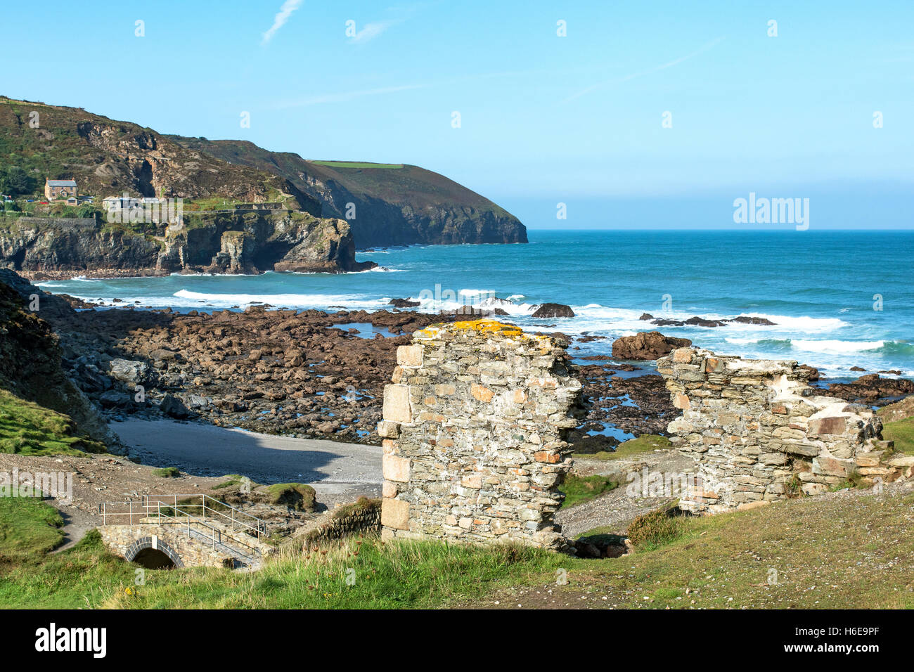 Trevellas Porth near St.Agnes in Cornwall, England, UK Stock Photo