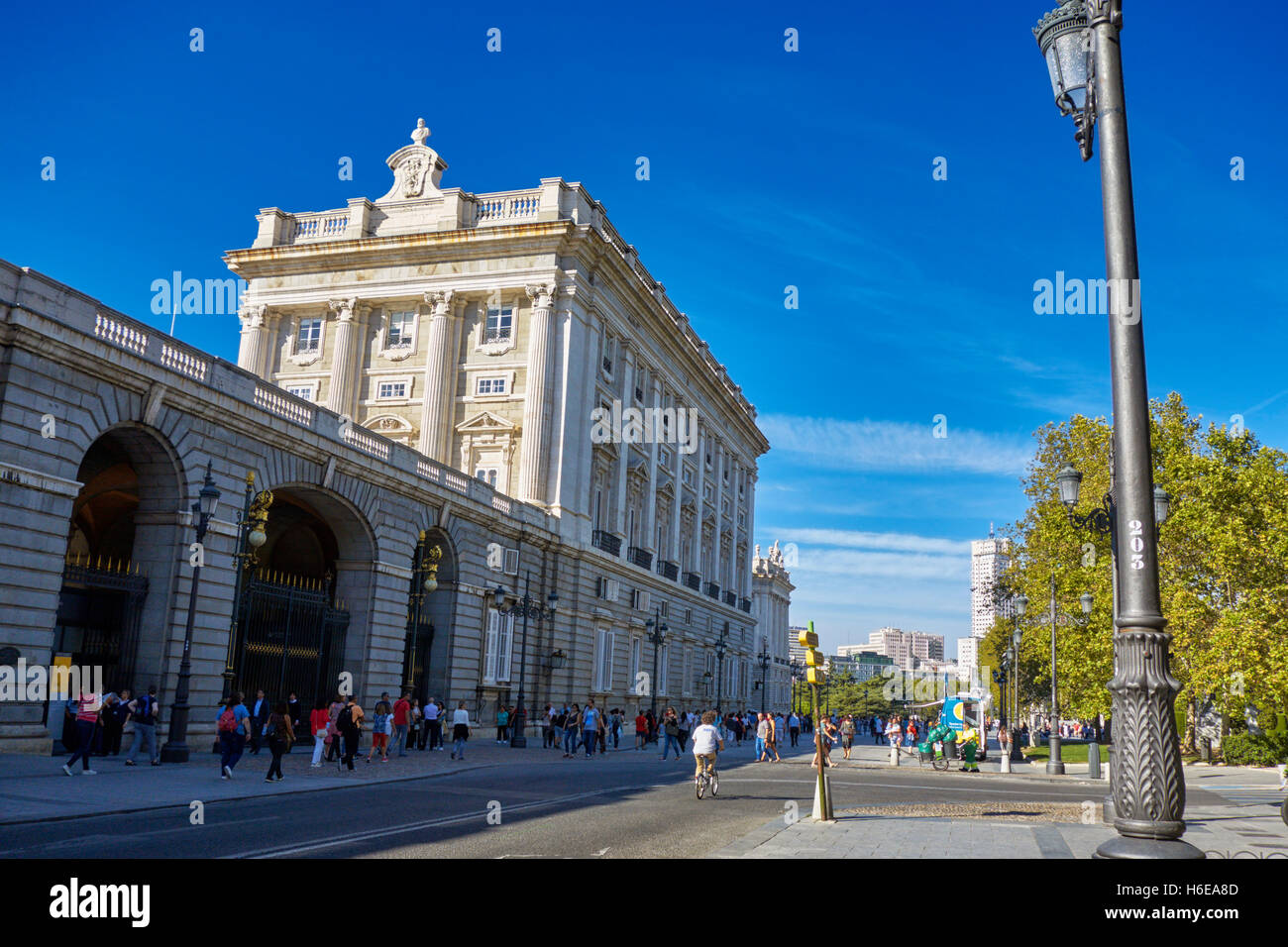 View of the Royal Palace of Madrid. Madrid. Spain. Stock Photo