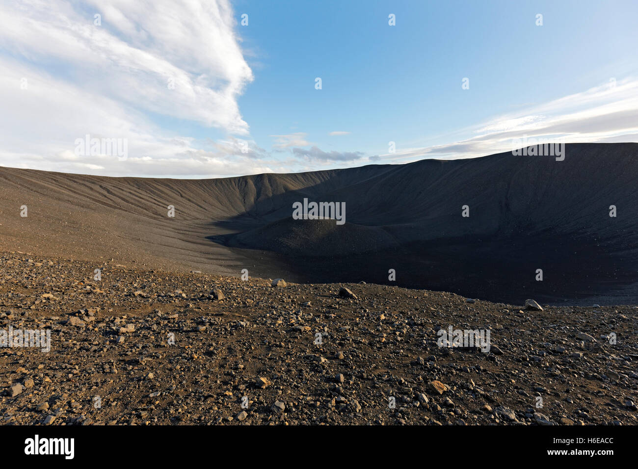Summit of the Hverfjall Volcano, Northeast Iceland, North Atlantic, Europe Stock Photo