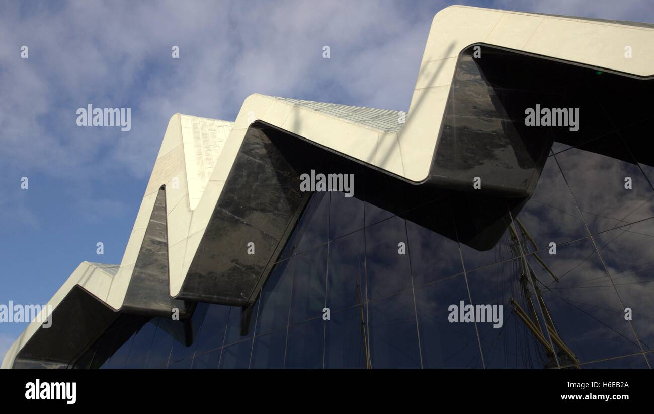 The Riverside Museum is the current location of the Glasgow Museum of Transport. Stock Photo