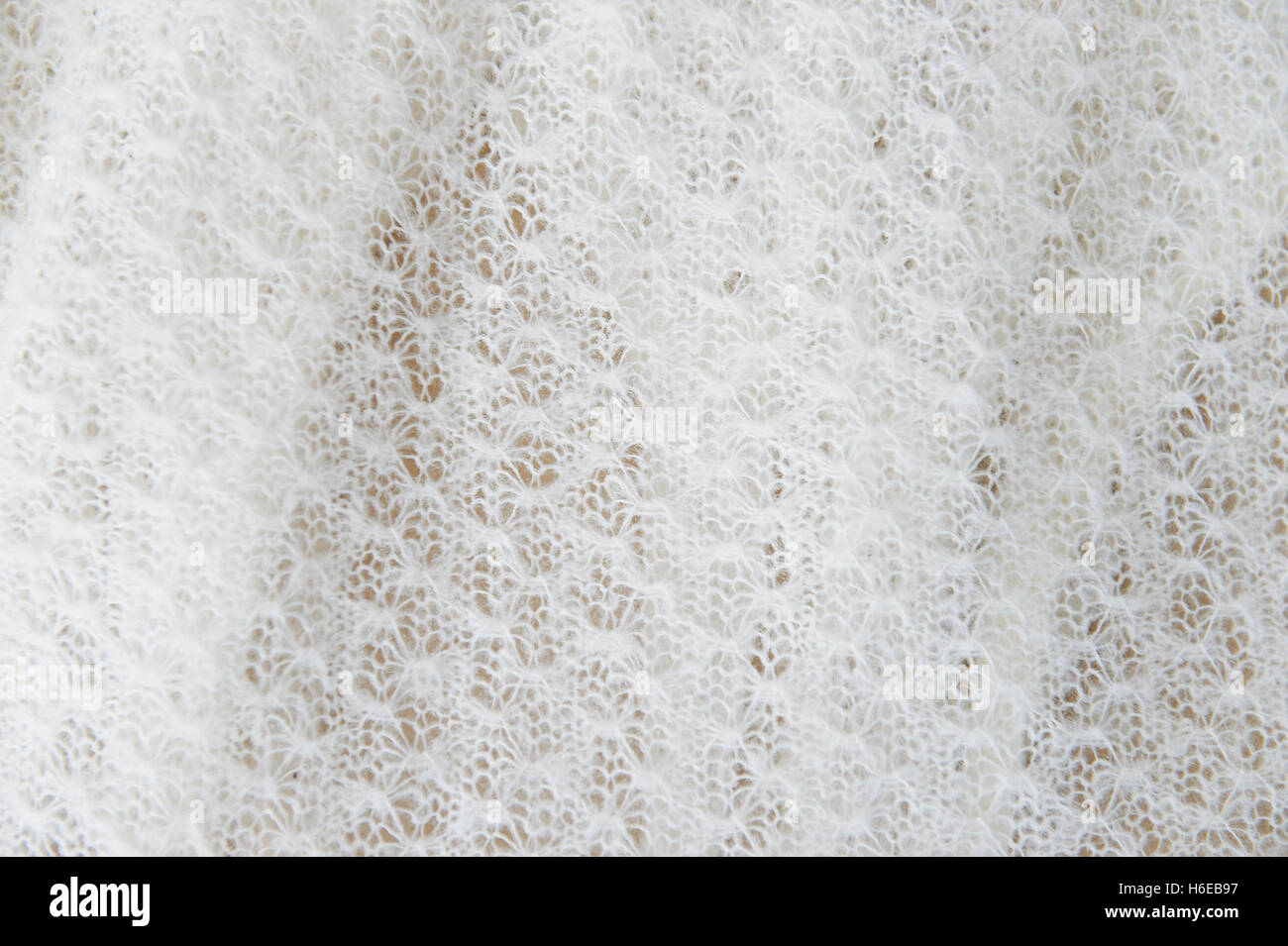 white delicate texture of knitted fabric cashmere, wool. Close Stock ...