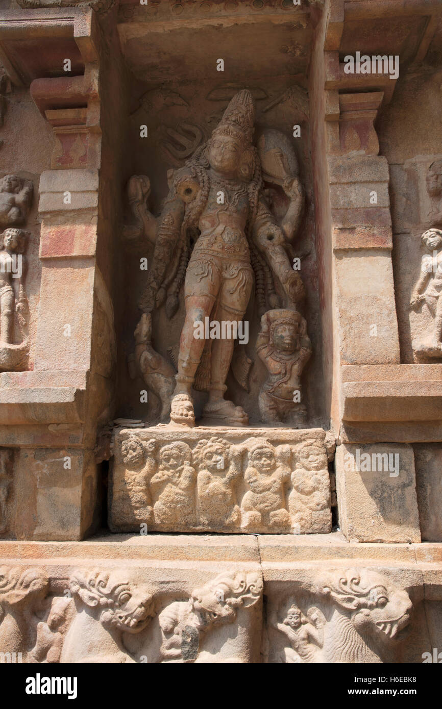 Bhikshatana-murti, southern niche of the central shrine, Brihadisvara Temple, Gangaikondacholapuram, Tamil Nadu, India. Stock Photo