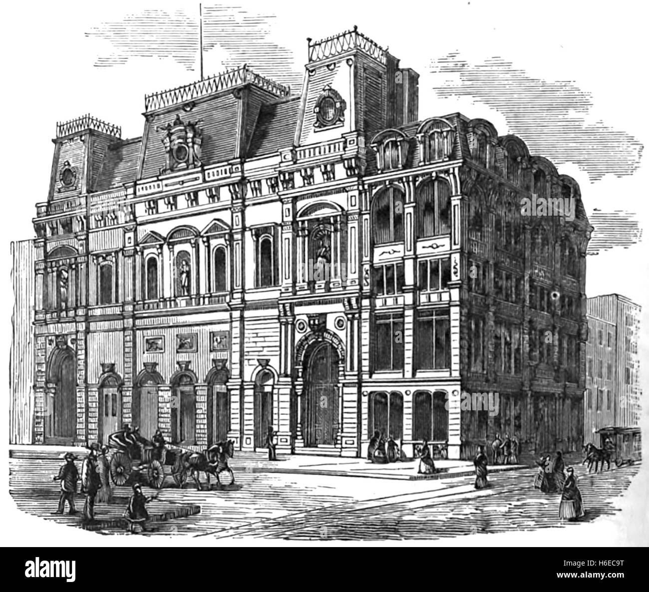 BOOTH'S THEATRE, New York, about 1870, built by actor Edwin Booth Stock Photo
