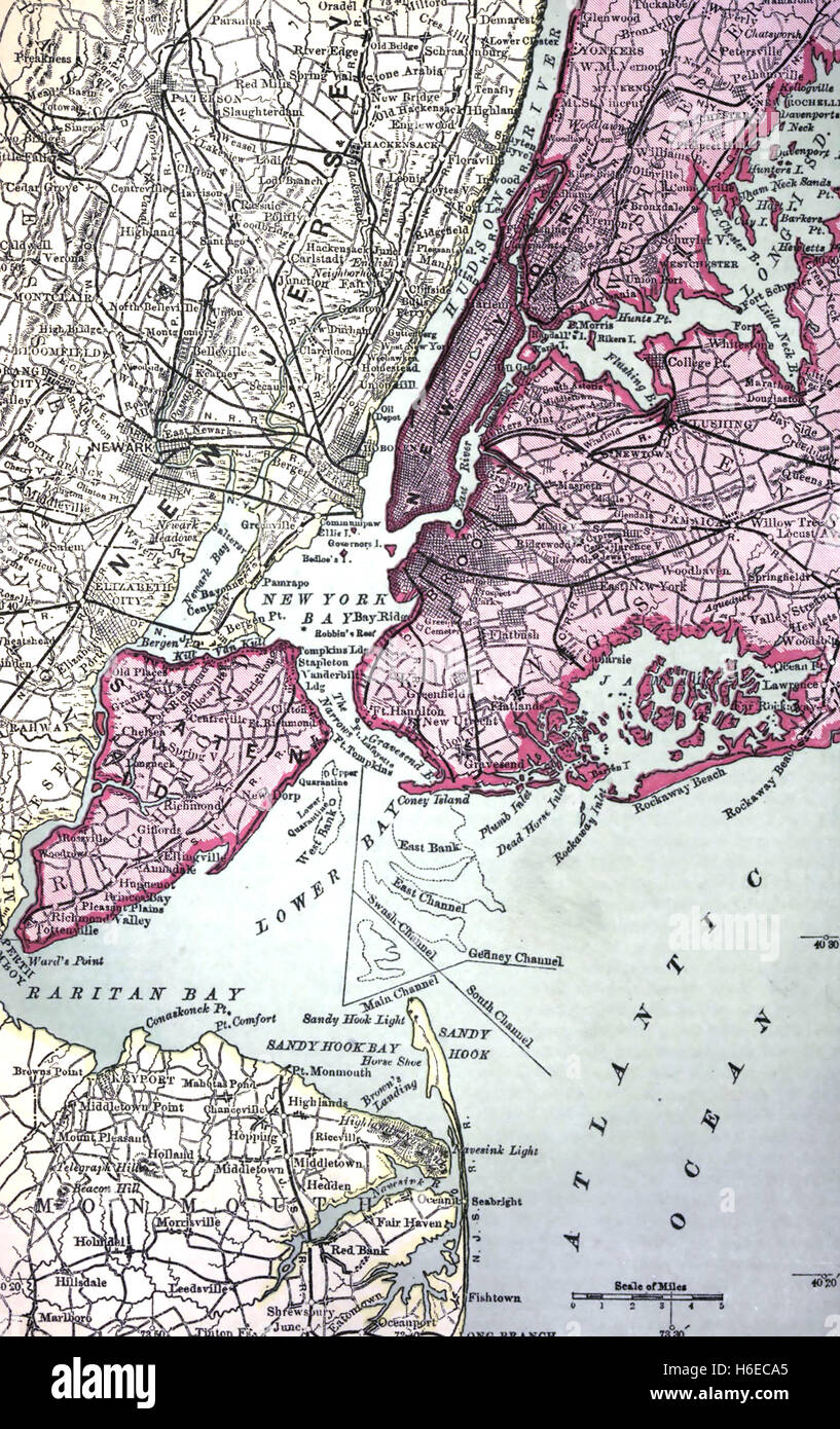 NEW YORK MAP 1921 Stock Photo - Alamy