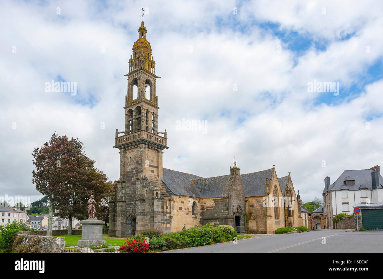 church located in a commune in the Finistere department named Rumengol at Le Faou in Brittany Stock Photo