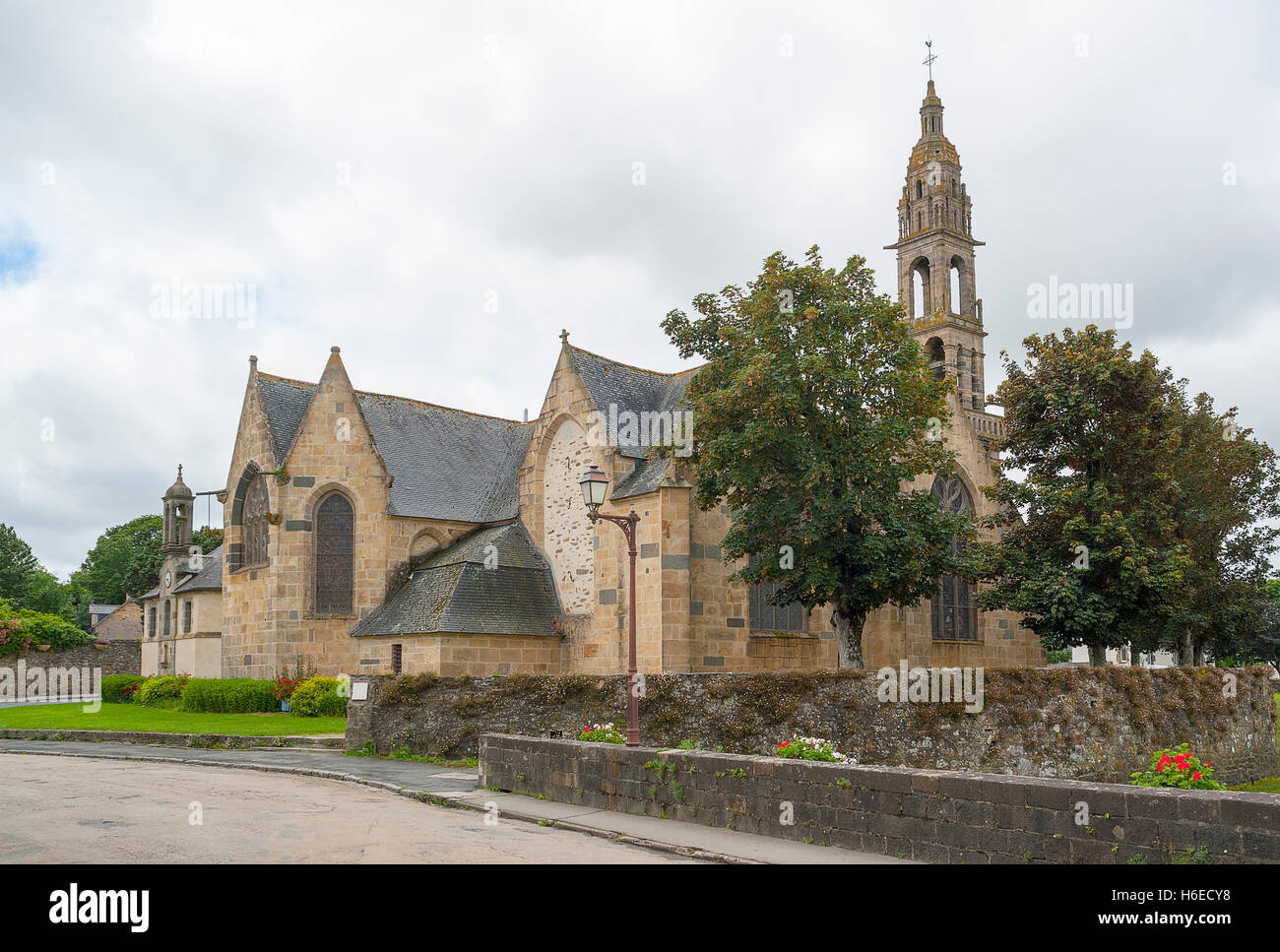 church located in a commune in the Finistere department named Rumengol at Le Faou in Brittany Stock Photo