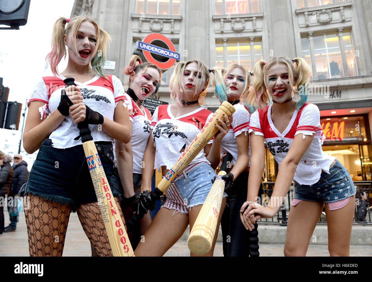 Editorial Use Only Five Models Dressed As The Character Harley