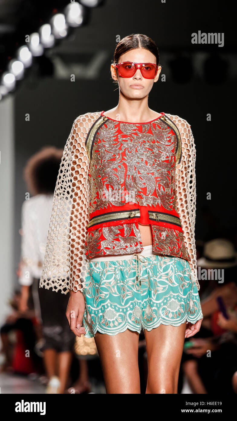 New York, NY, USA - September 11, 2016: A model walk runway for the ...