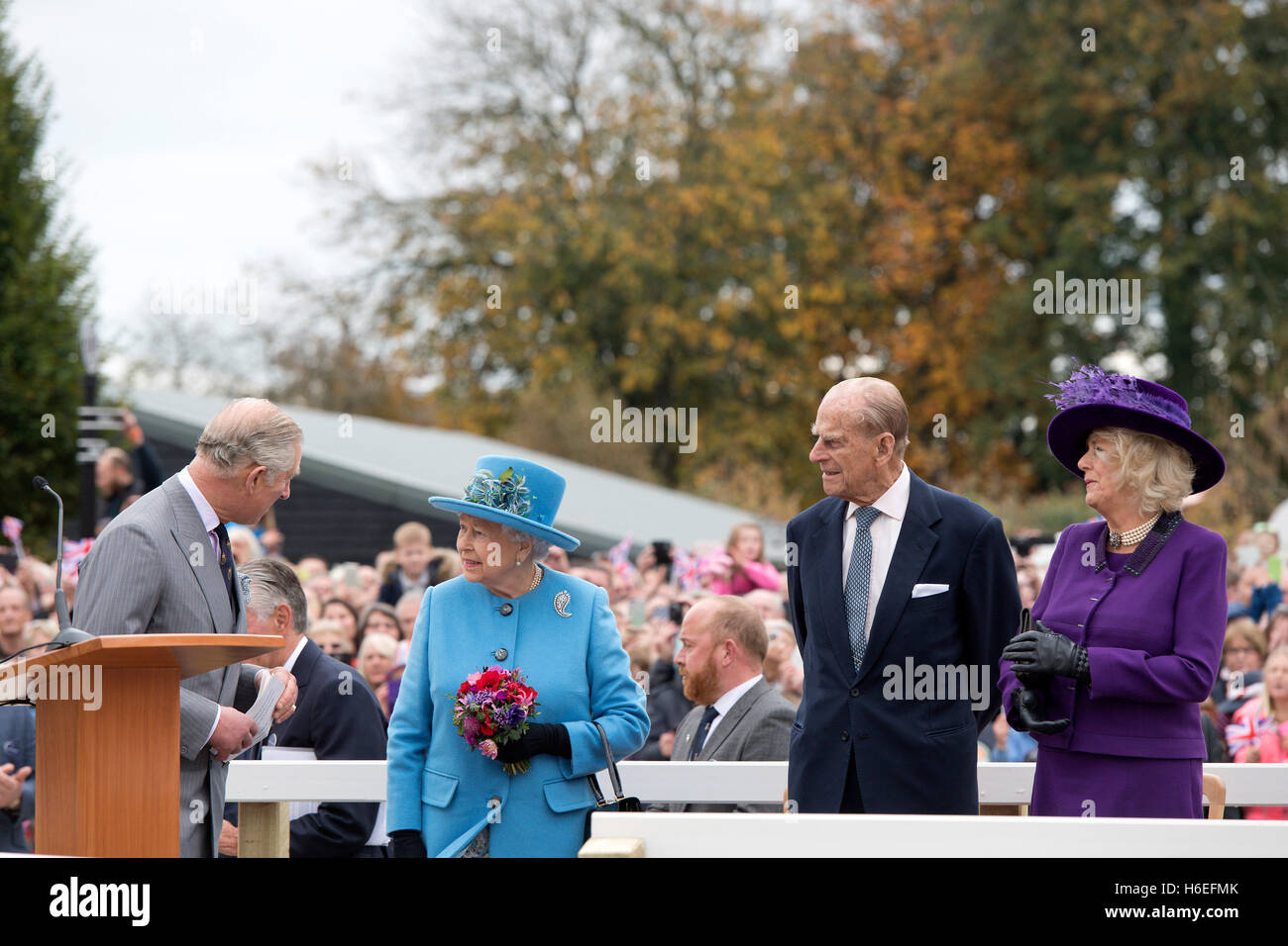 (Leftright) the Prince of Wales, Queen Elizabeth II, the Duke of Edinburgh and the Duchess of