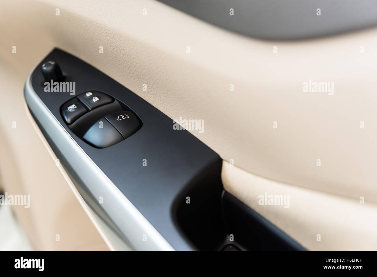 Window and mirror control panel Interior of modern car Stock Photo Alamy